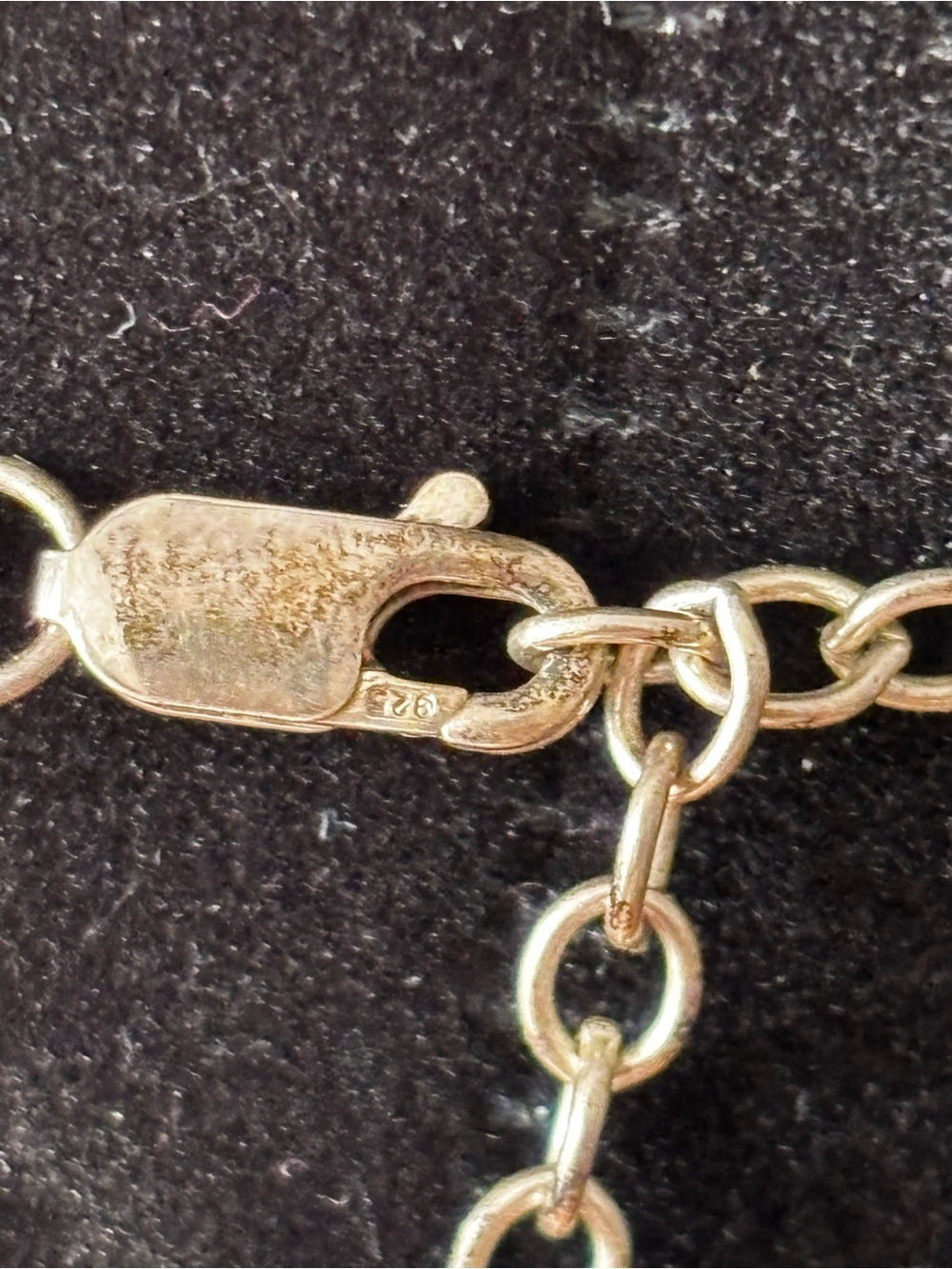 Sterling Vintage Stamped and Makers Stamp Charm Green Beaded Women's Necklace - Picture 4 of 5